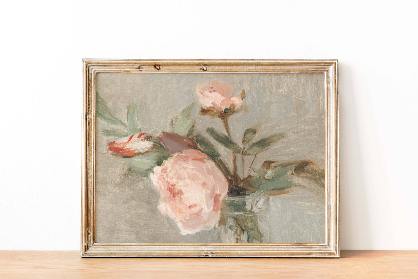 Peonies Antique Vintage Art Print: 8x10in