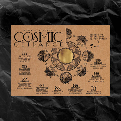 "COSMIC GUIDANCE" Scratch Off Angel Number Novelty Card: BRIGHTS/NEON