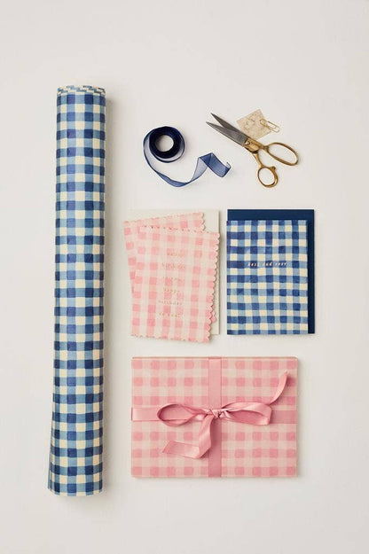 Blue Gingham Patterned Paper
