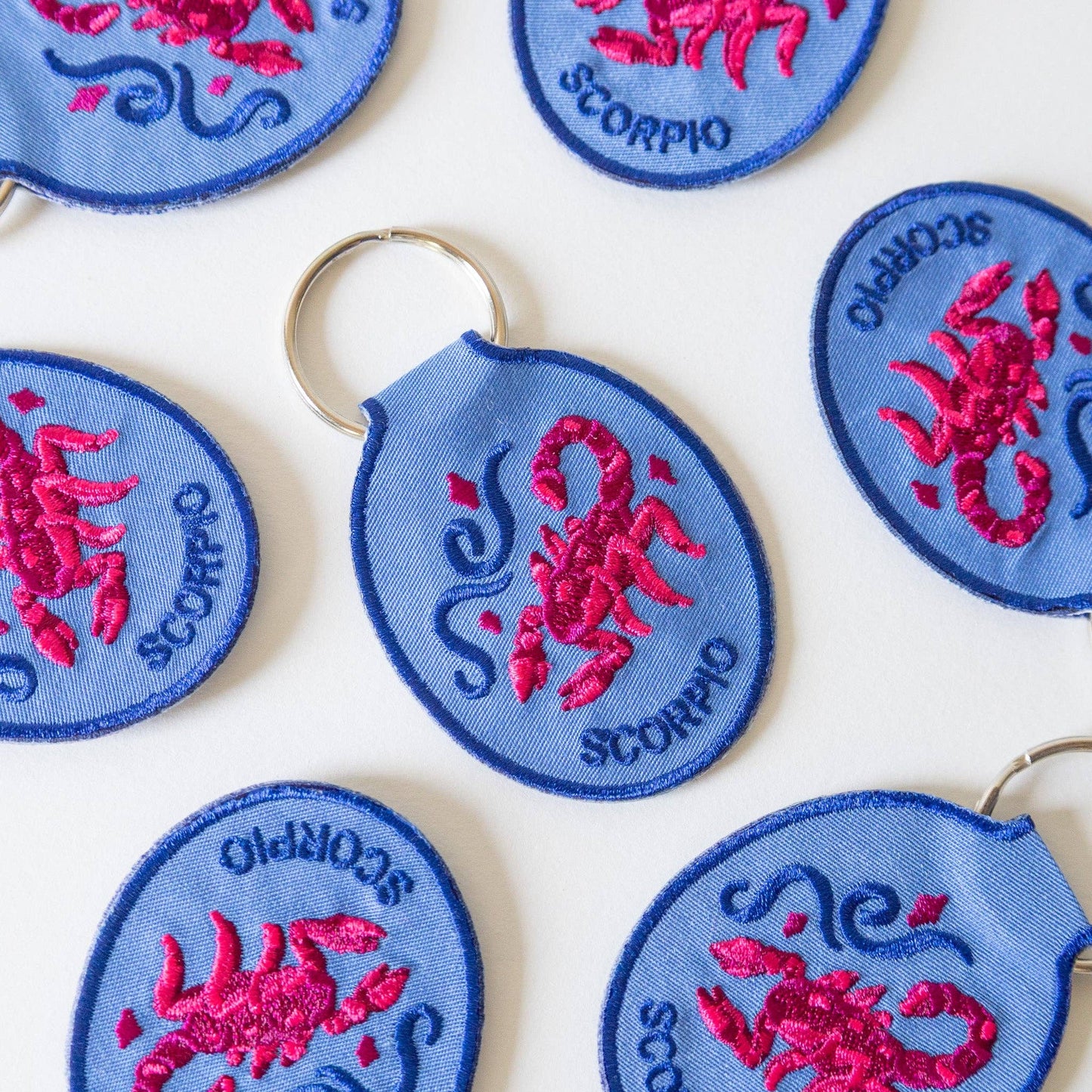 Scorpio Embroidered Keychain
