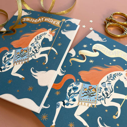 Unicorn | Stationery  | Birthday Greeting Card  | Foil