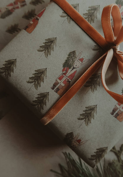 Bunny with tree Kraft Wrapping Paper