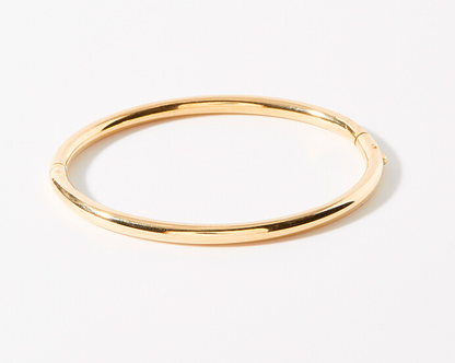 Sofia-Hinge Bangle 14K Gold Stainless Steel Waterproof: Yellow Gold