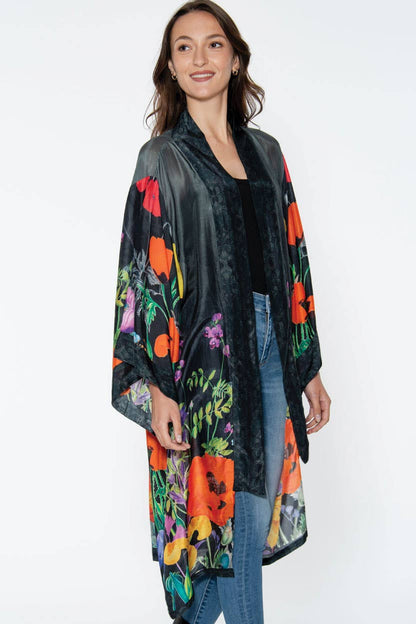 Mitali Kimonos: Black Multi Floral