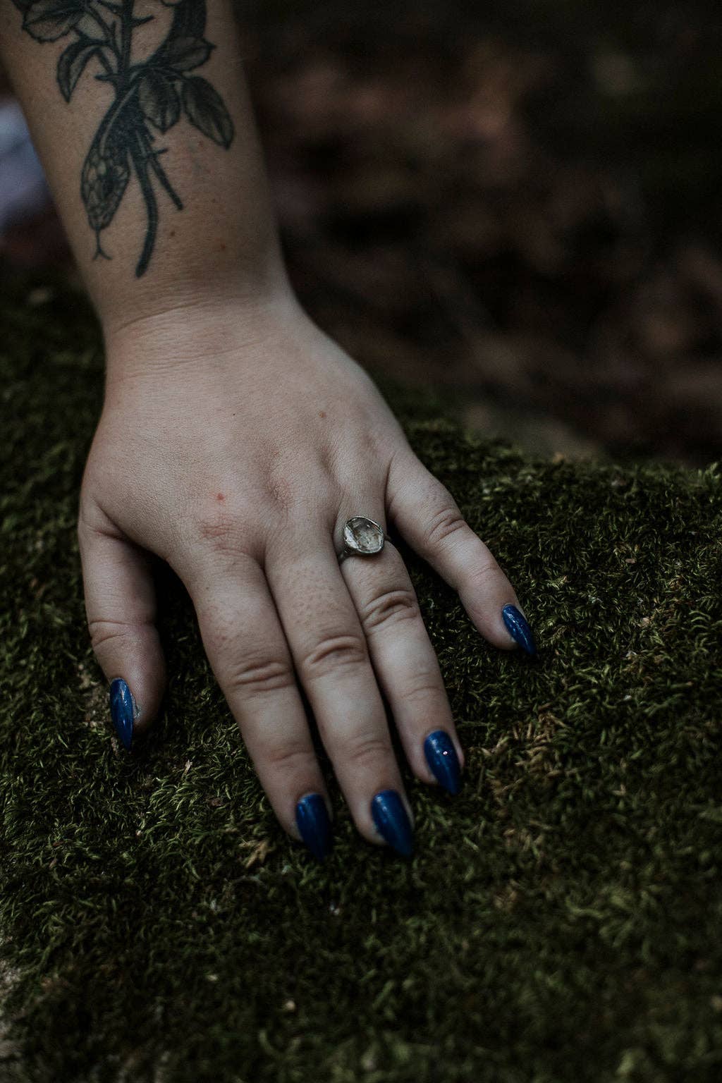 Herkimer Diamond Pebble Ring