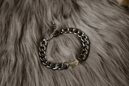 Citrine Magician Bracelet – Raw Crystal & Chunky Chain