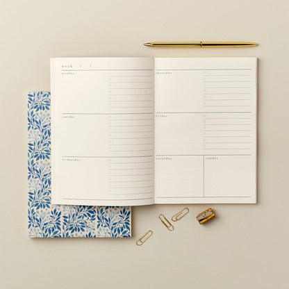 Blue Flora Weekly Planner