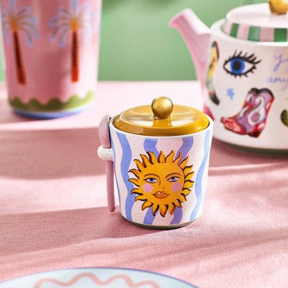 Electric Coast Sun Sugar Pot and Spoon Set