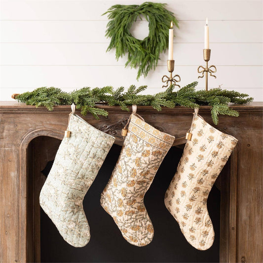 Stocking - Block Print With Bells