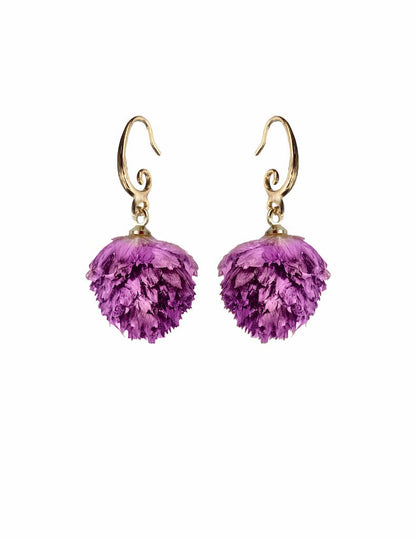 Clover Flower Hoop Earrings: Pink
