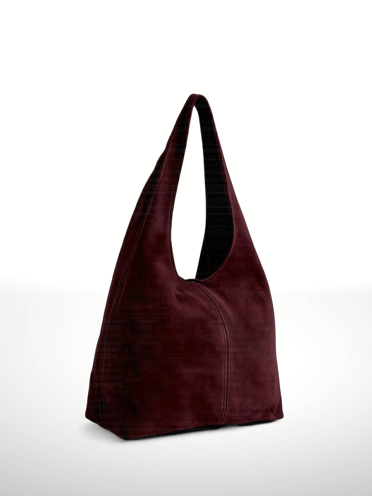 SILVIA - Suede leather bag: Wine red