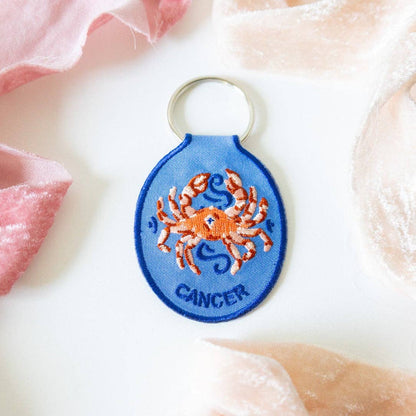 Cancer Embroidered Keychain