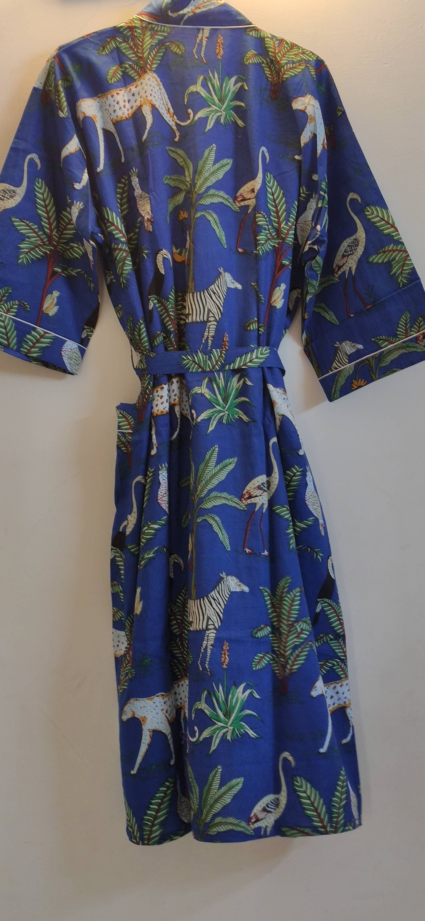 Cotton Kimono/Robe: Safari Blue