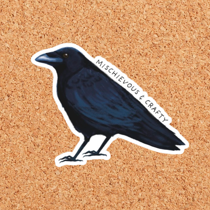 Mischievous & Crafty Crow Sticker