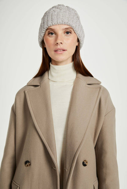 Mulranny Aran Diamond Stitch Hat -  Oat: One Size