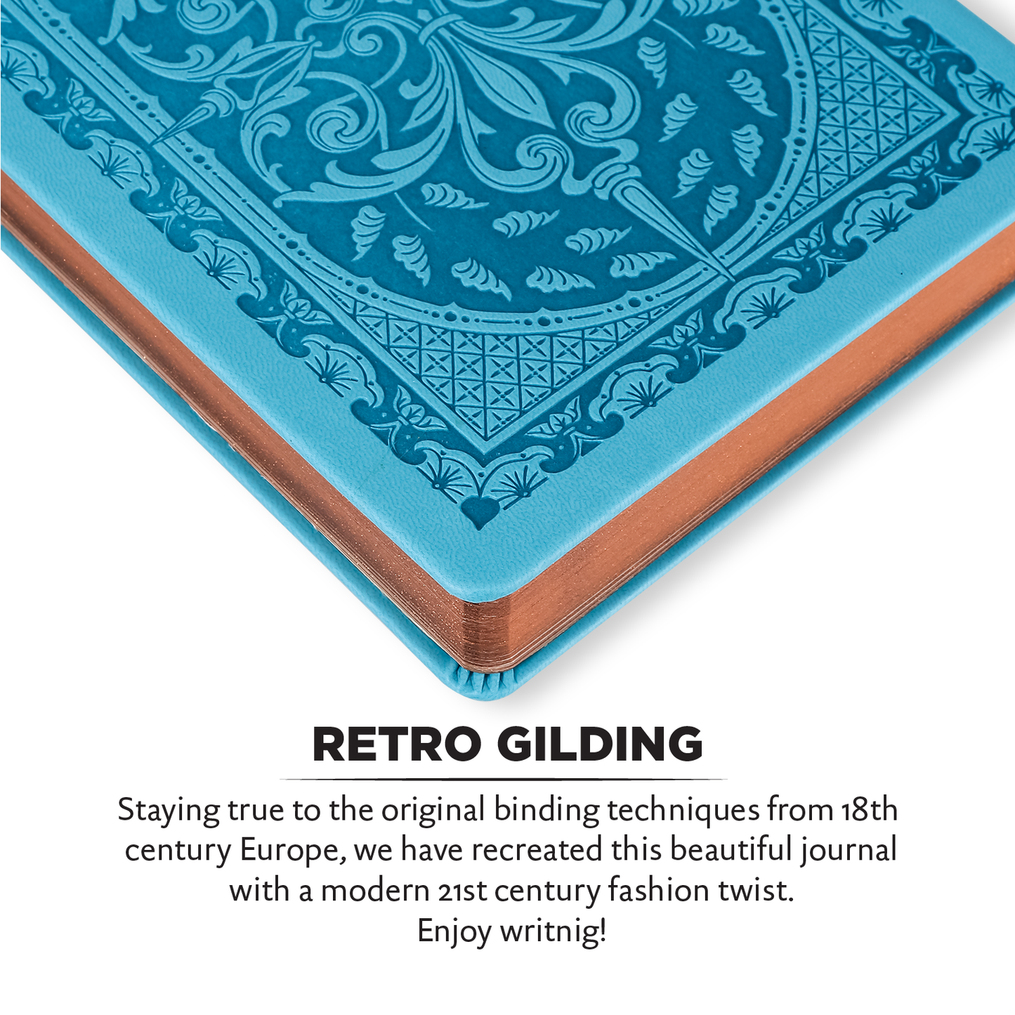 Victoria's Journals Vintage Style Diary/Notebook (Aqua Blue)