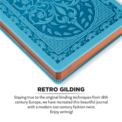 Victoria's Journals Vintage Style Diary/Notebook (Aqua Blue)