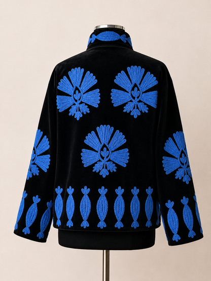 Suzani velvet embroidered jacket