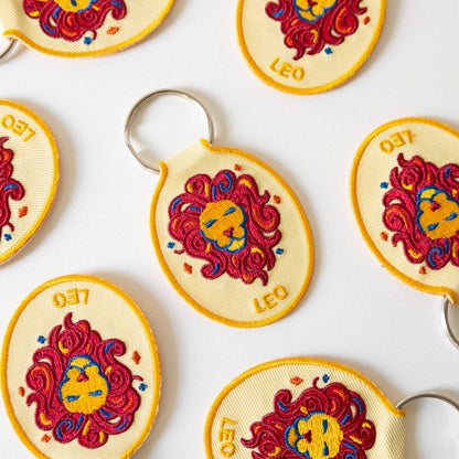 Leo Embroidered Keychain