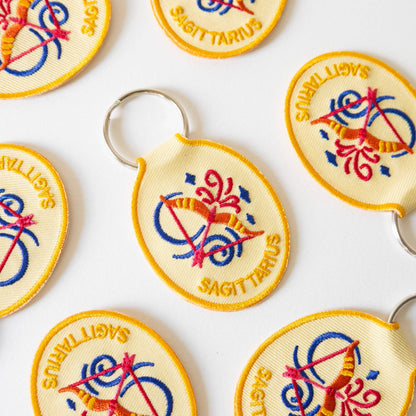 Sagittarius Embroidered Keychain