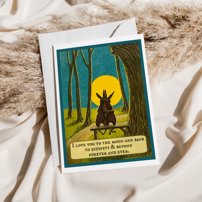 Greeting Card. I Love You To The Moon And Back To Infinity..