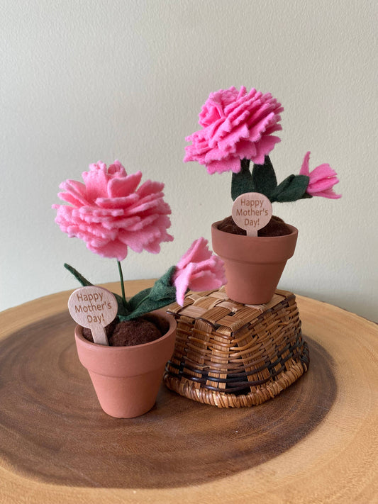 Mother’s Day Felt Forever Flowers (Pinks) : Pink Carnation