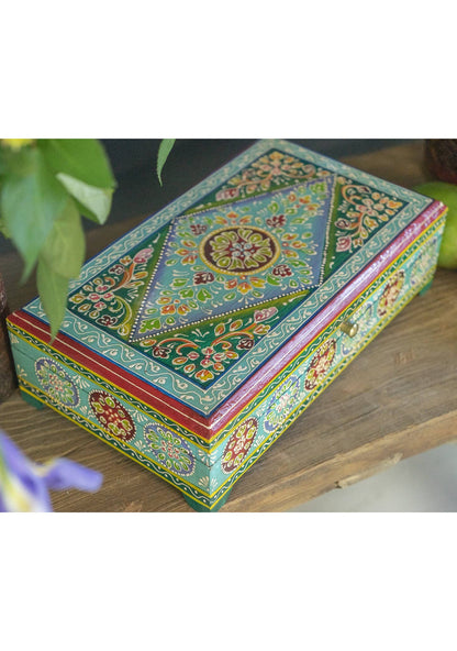 Large Hand Painted Wooden Box