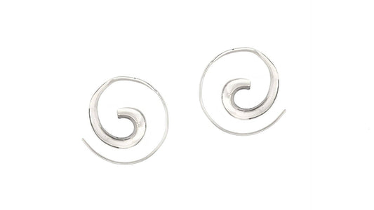 Thick Tribal Silver-Plated Earrings: Pack of 2