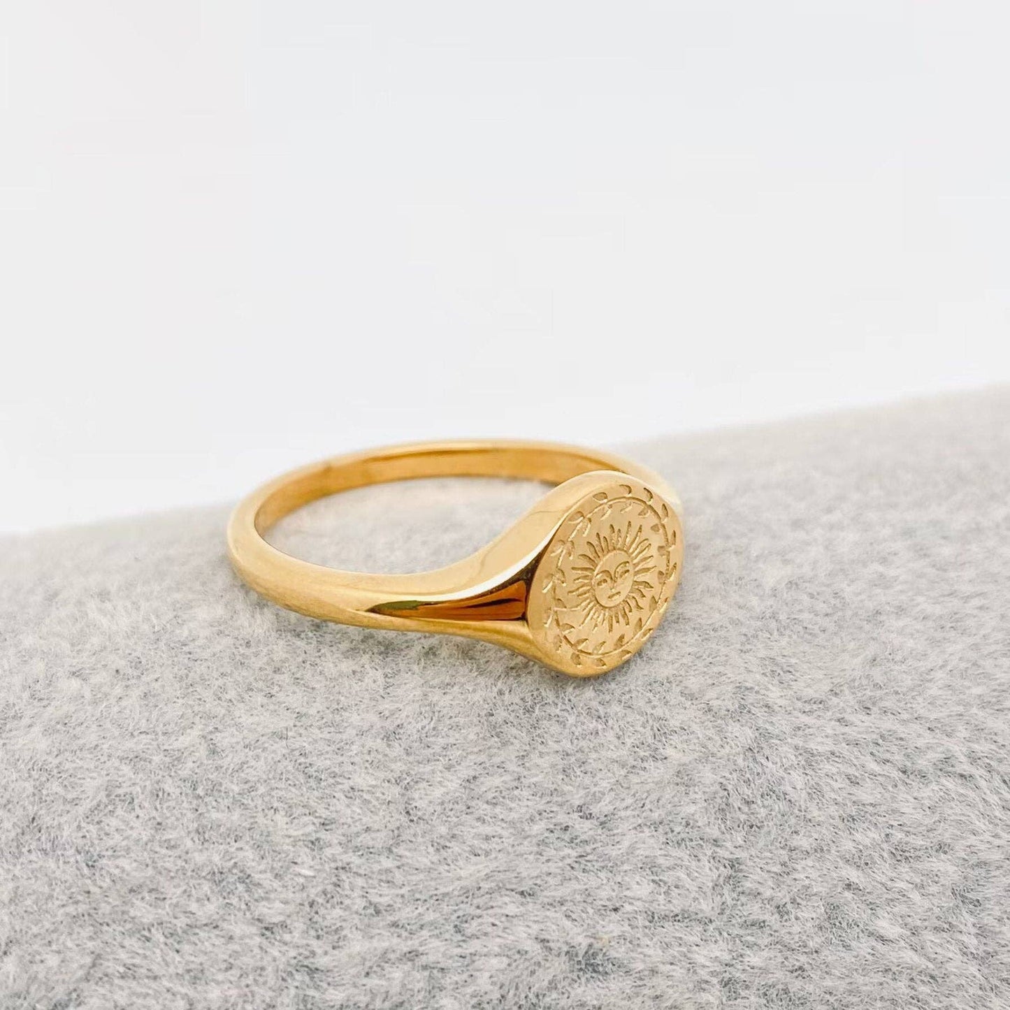 Sun Celestial Gold Plated Ring