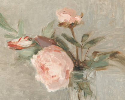 Peonies Antique Vintage Art Print: 8x10in