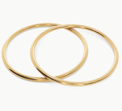 Lidia Bangle- Steel Waterproof- Chunky Stacking Bracelet: Yellow Gold / 1 bangle