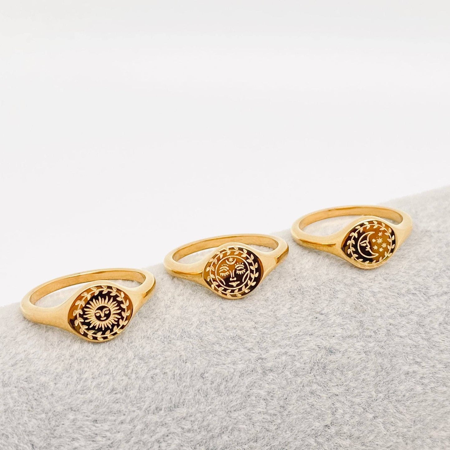 Sun Celestial Gold Plated Ring