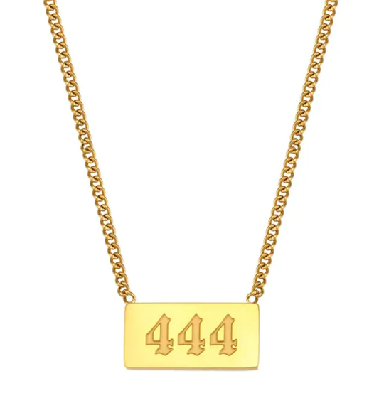 444 Angel Number Talisman Layering Necklace waterproof: 444