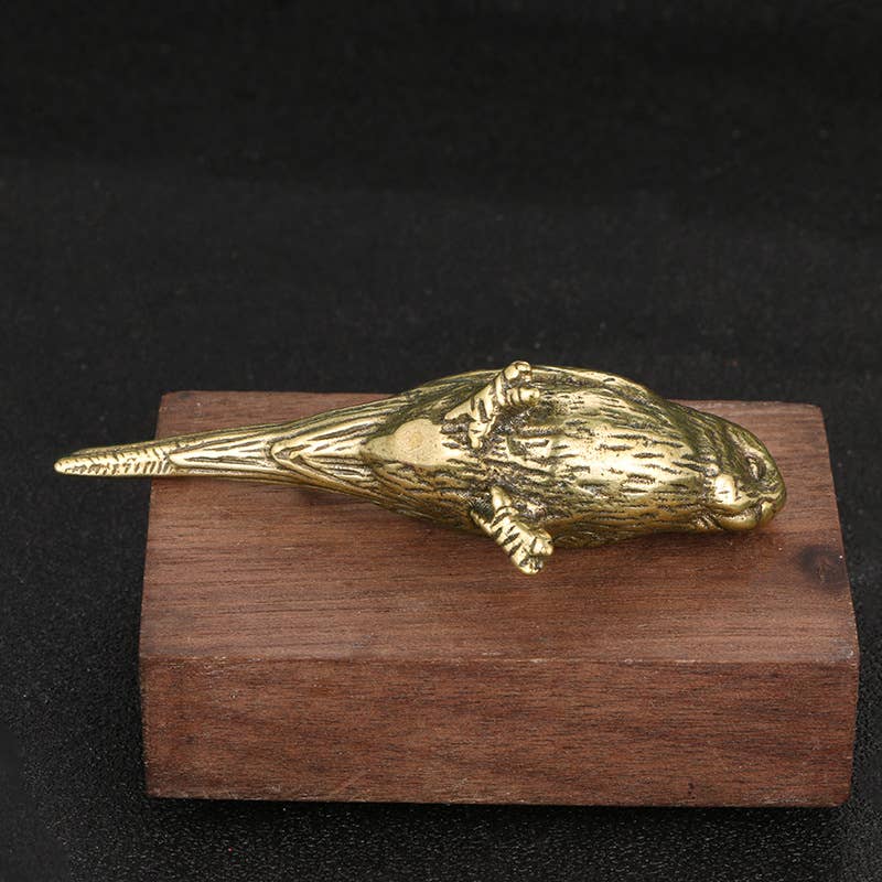 Brass Parrot Bird Figurine Miniature Model