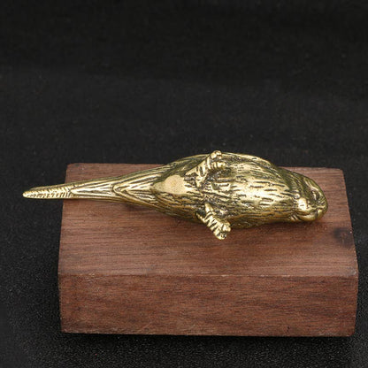 Brass Parrot Bird Figurine Miniature Model