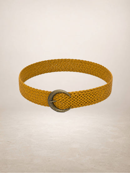 LIMIA - Leather belt: Green / + 100 cm