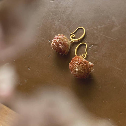 Clover Flower Hoop Earrings: Pink