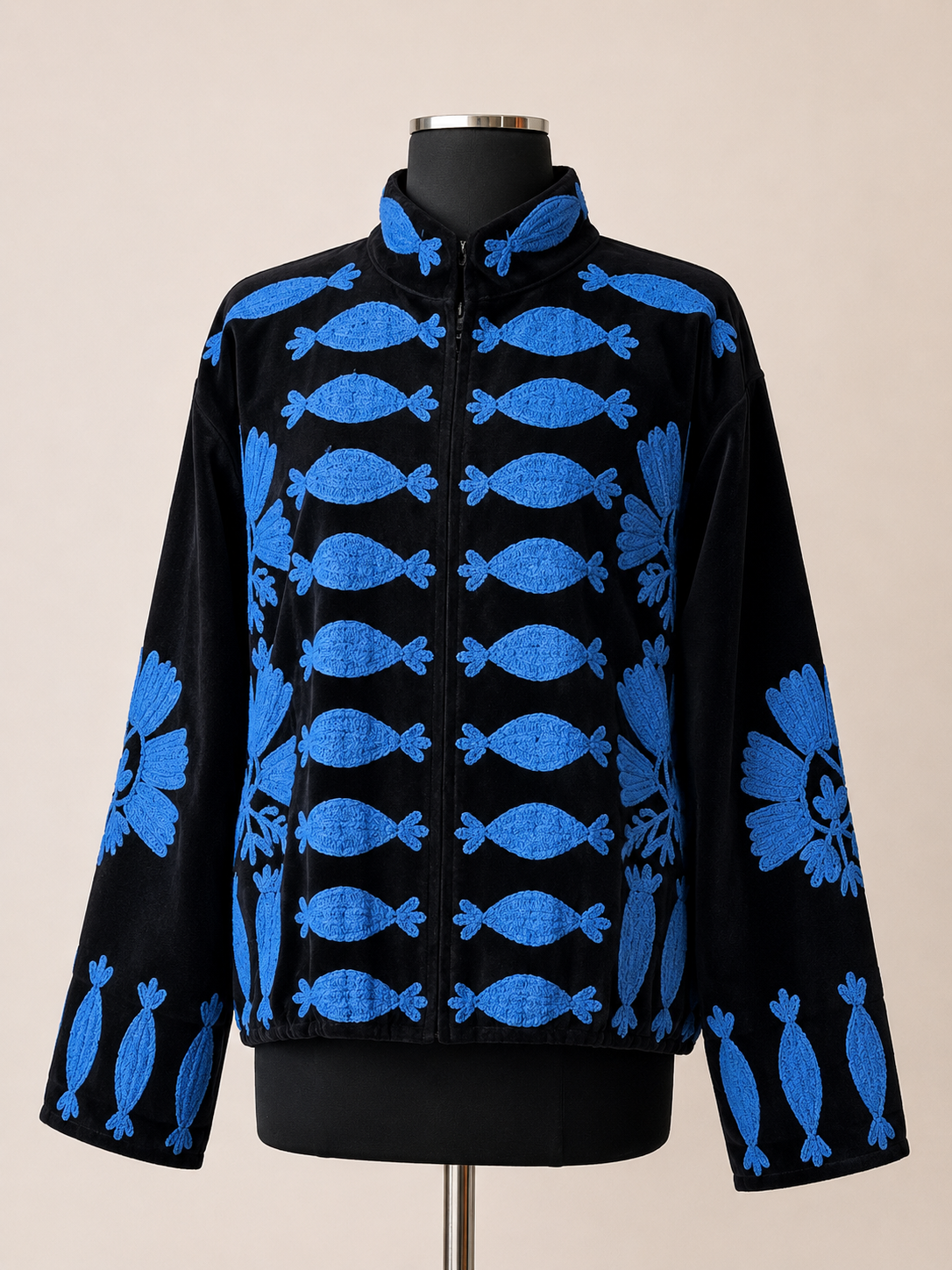 Suzani velvet embroidered jacket