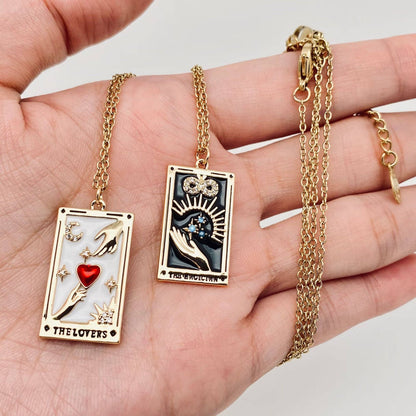 LOVERS Tarot Necklace - Enamel