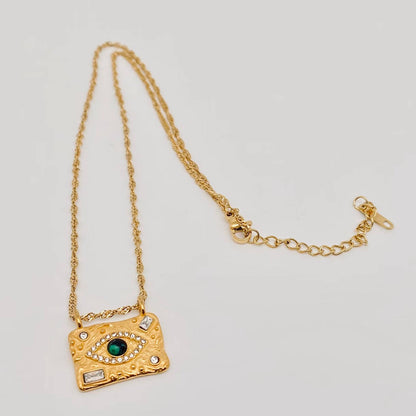 Square Evil Eye  Necklace