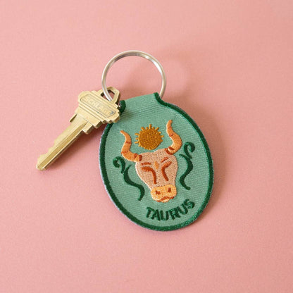 Taurus Embroidered Keychain