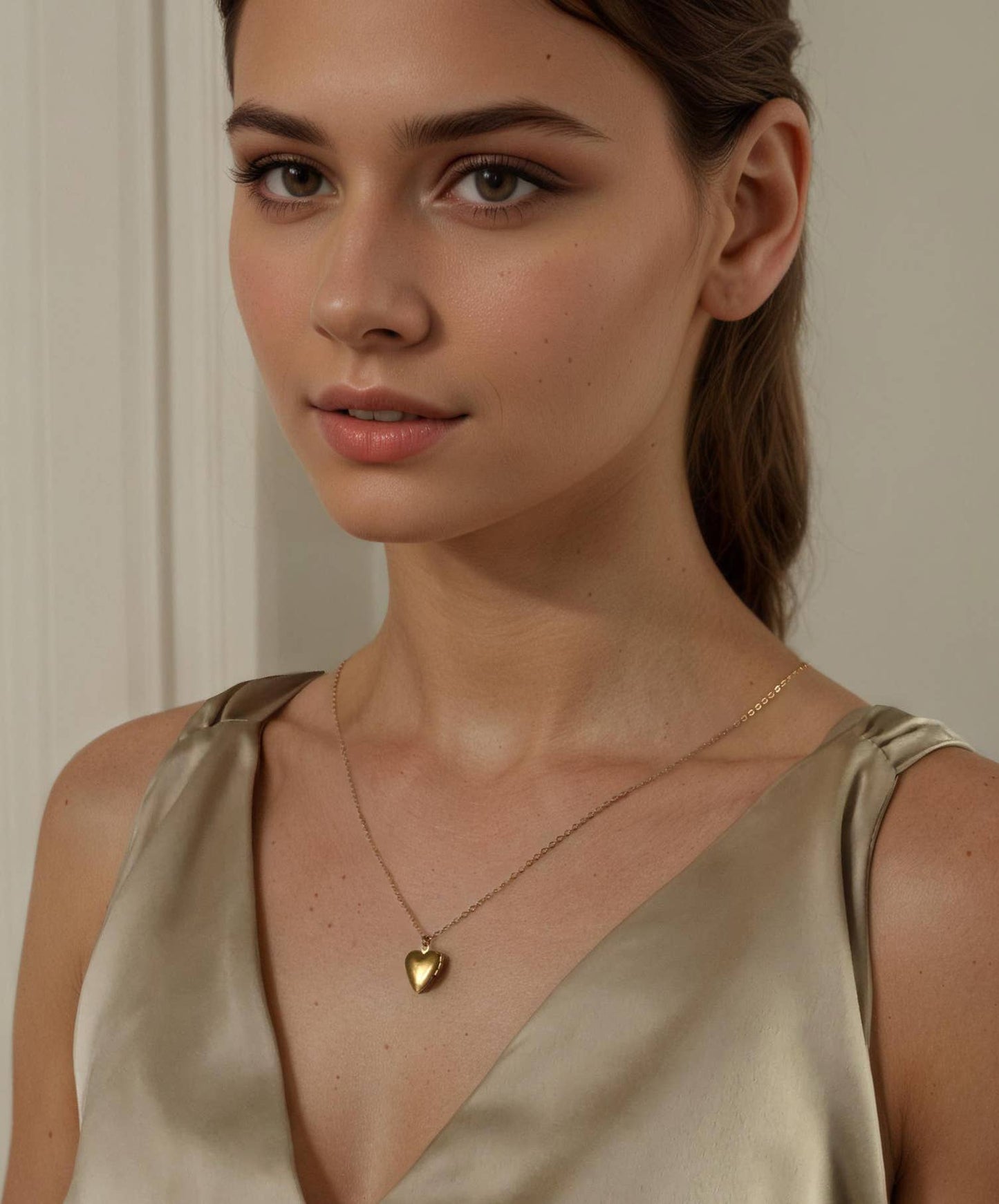 Tiny Heart Locket Necklace - Forget-Me-Not