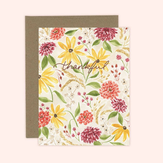 Thankful Card | Thank you | Thanksgiving: Kraft