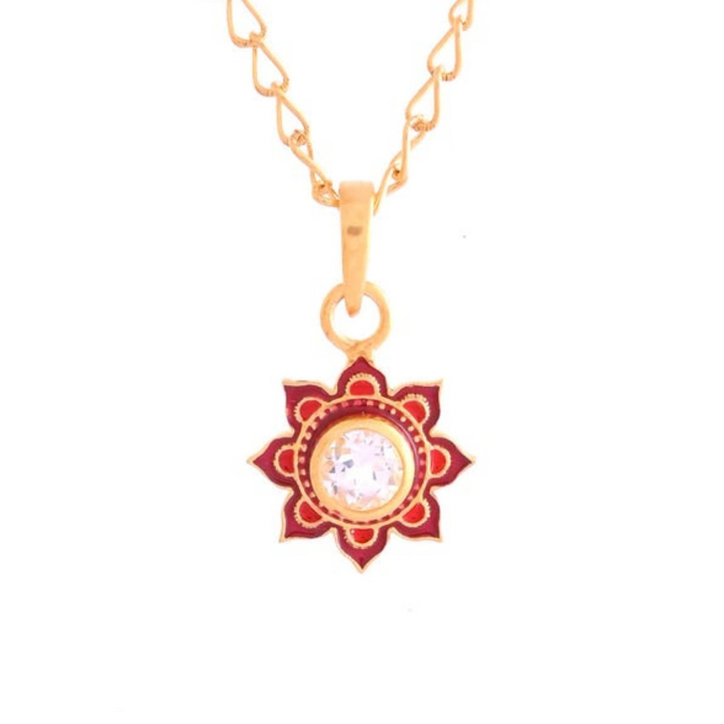 Sandstone Gold Plated Enamel Necklace