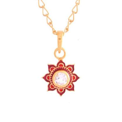 Sandstone Gold Plated Enamel Necklace
