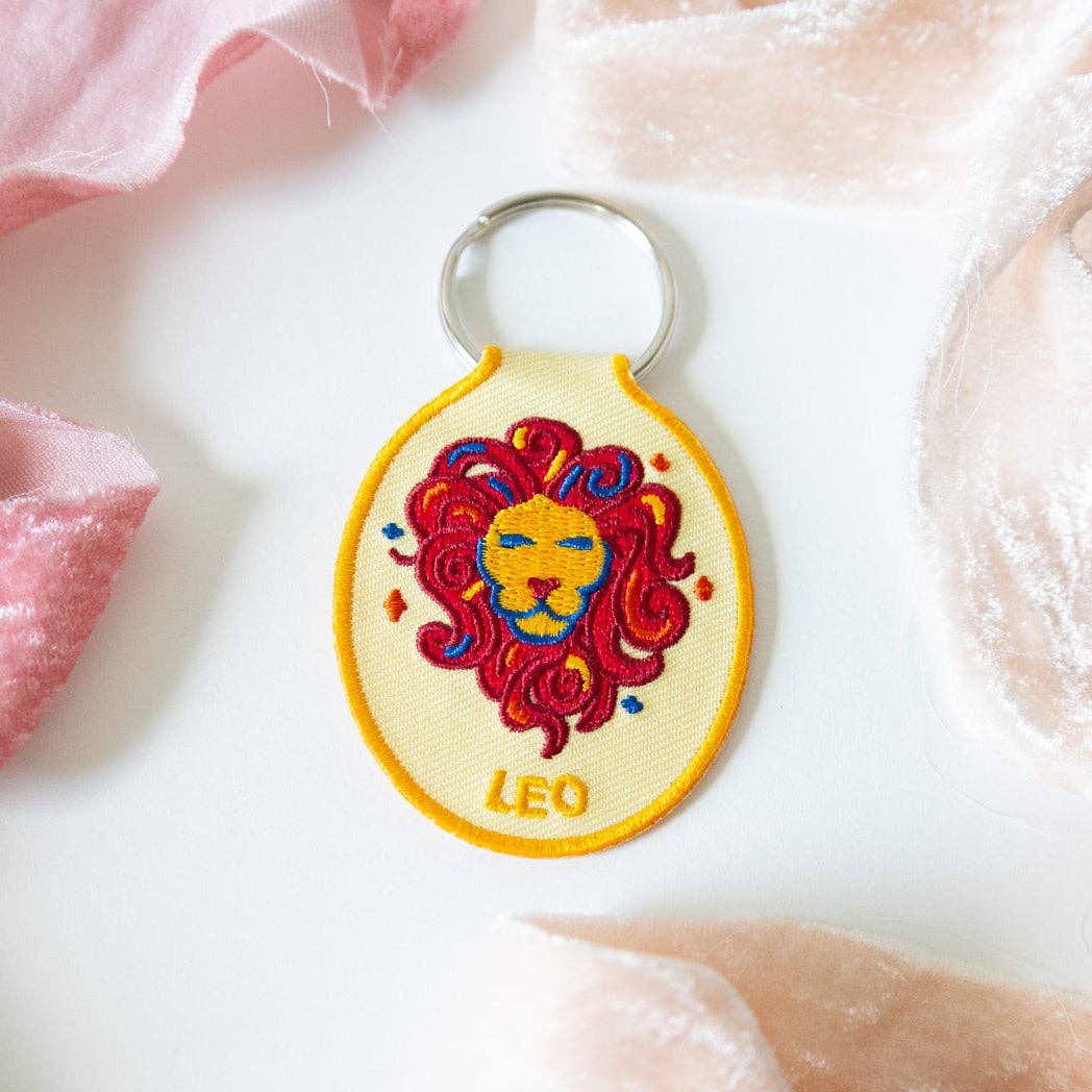 Leo Embroidered Keychain
