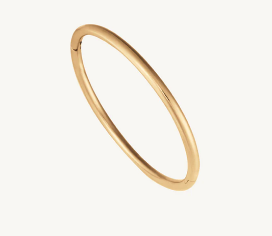 Sofia-Hinge Bangle 14K Gold Stainless Steel Waterproof: Yellow Gold