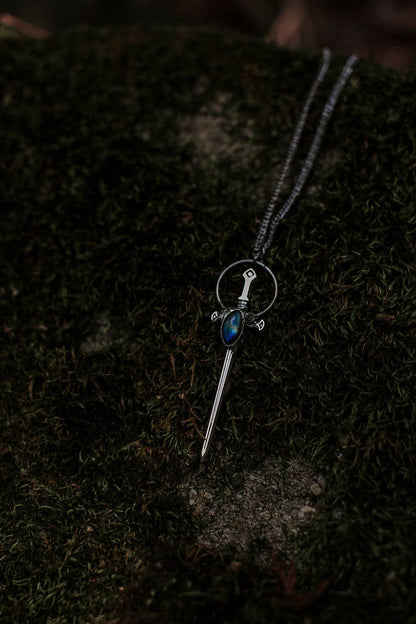 Amren Sword Necklace – Labradorite & Sterling Silver