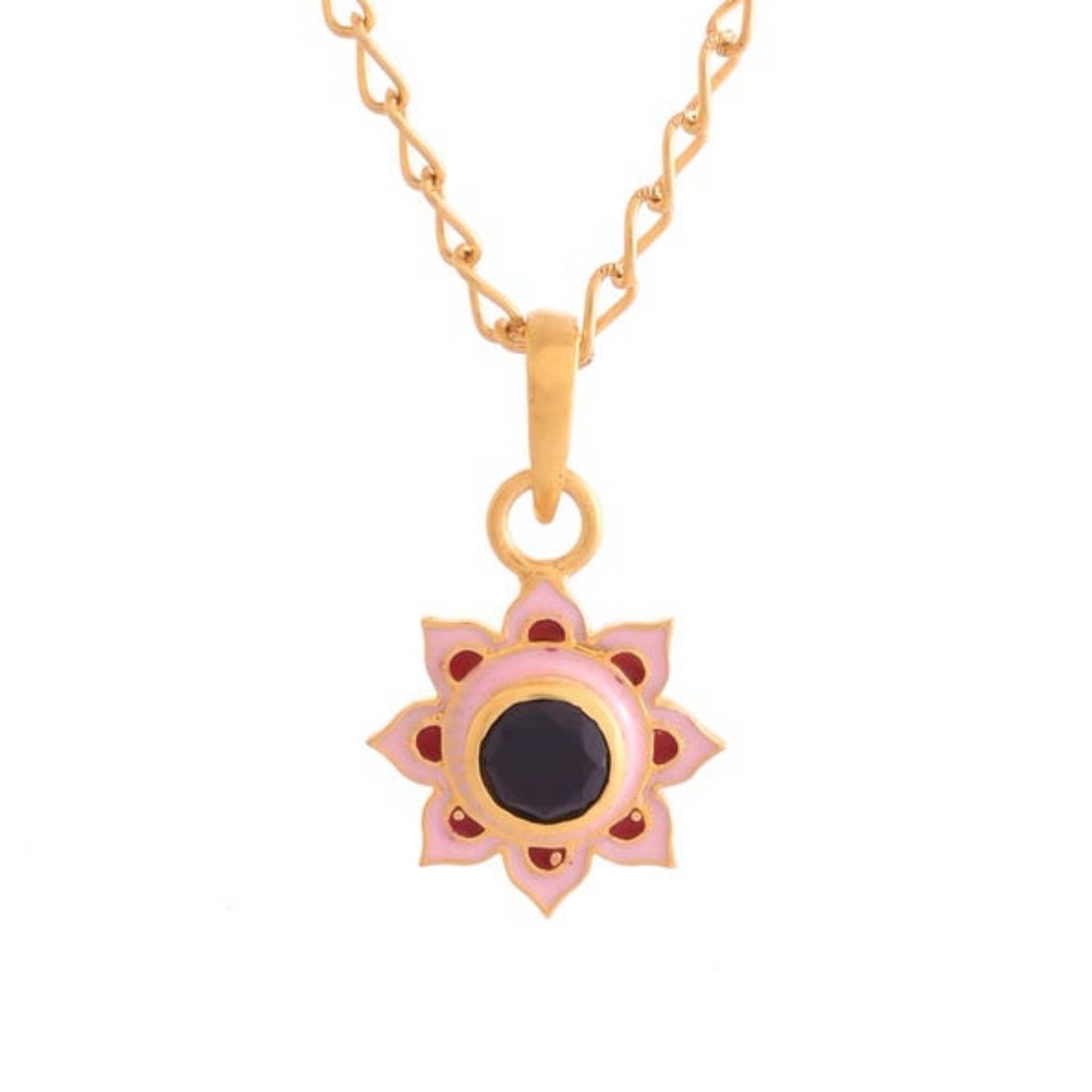 Sandstone Gold Plated Enamel Necklace