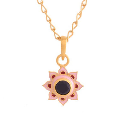Sandstone Gold Plated Enamel Necklace